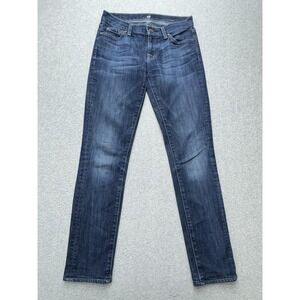 7 For All Mankind Roxanne Jeans Womens 26‎ Blue Skinny Stretch Denim Mid Rise